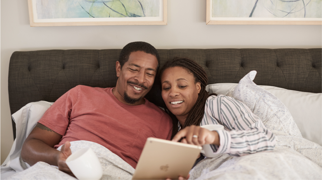 Couple on a Sealy bed